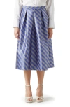 LK BENNETT OLSEN METALLIC PLEATED MIDI SKIRT