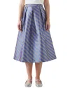 Lk Bennett Olsen Metallic Pleated Midi Skirt
