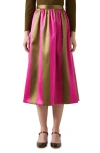Lk Bennett Olsen Striped A-line Midi Skirt In Green Multi