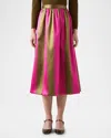 Lk Bennett Olsen Striped A-line Midi Skirt In Green Multi