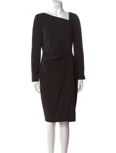 Pre-owned Lk Bennett One-shoulder Knee-length Dress In Black