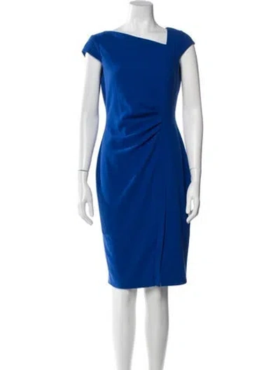 Pre-owned Lk Bennett One-shoulder Knee-length Dress In Blue