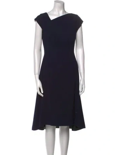 Pre-owned Lk Bennett One-shoulder Midi Length Dress In Blue