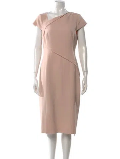Pre-owned Lk Bennett One-shoulder Midi Length Dress In Pink
