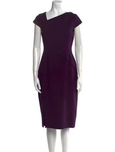 Pre-owned Lk Bennett One-shoulder Midi Length Dress In Purple