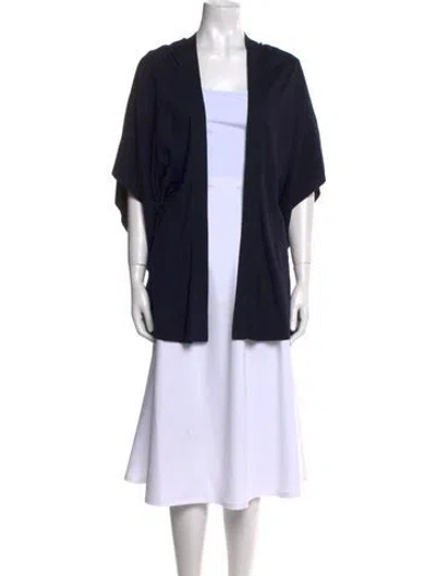 Pre-owned Lk Bennett Open Front Sweater In Blue