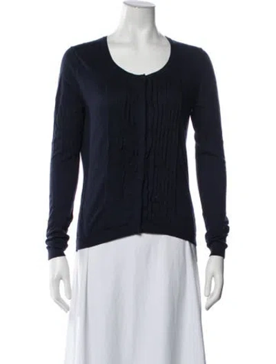 Pre-owned Lk Bennett Open Front Sweater In Blue