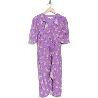 Lk Bennett Ophelia Floral Short Sleeve Faux Wrap Dress