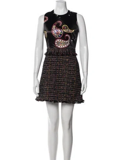 Pre-owned Lk Bennett Paisley Print Mini Dress W/ Tags In Black