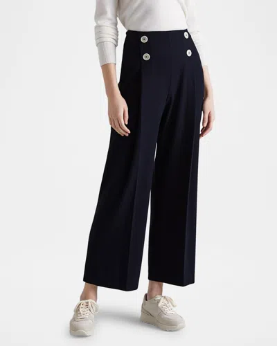Lk Bennett Parker Cropped Wide-leg Sailor Trousers In Midnight