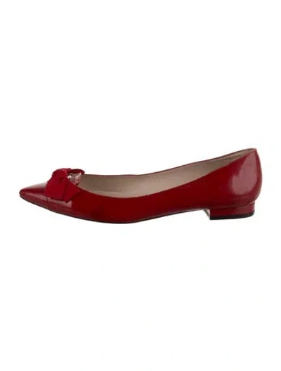 Pre-owned Lk Bennett Patent Leather Ballet Flats In Red