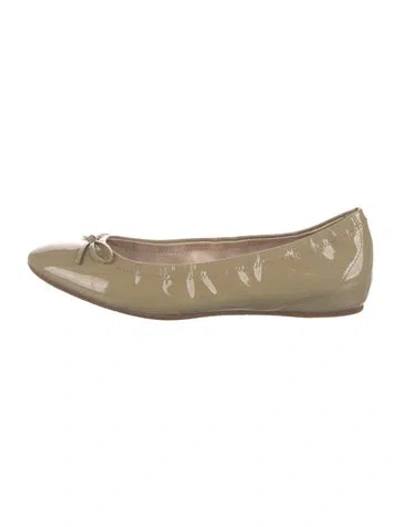Pre-owned Lk Bennett Patent Leather Bow Accents Ballet Flats In Neutrals