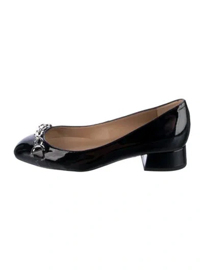 Pre-owned Lk Bennett Patent Leather Bow Accents Pumps In Blue