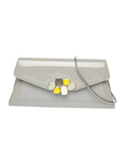 Pre-owned Lk Bennett Patent Leather Clutch In Grey