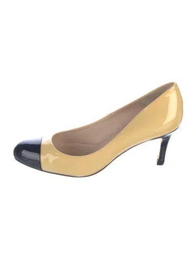 Pre-owned Lk Bennett Patent Leather Colorblock Pattern Pumps