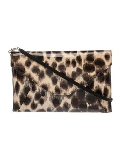 Pre-owned Lk Bennett Patent Leather Crossbody Bag W/ Tags In Brown/neutrals