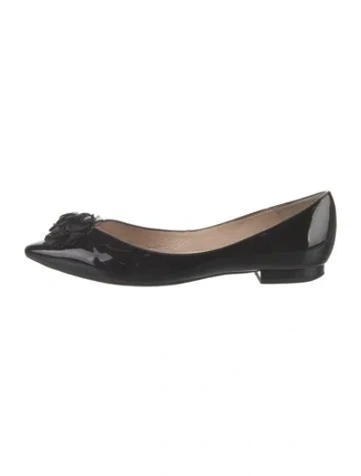 Pre-owned Lk Bennett Patent Leather Flats In Black