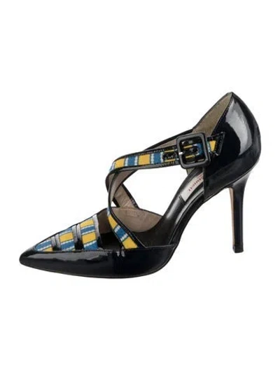Pre-owned Lk Bennett Patent Leather Printed Pumps In Blue