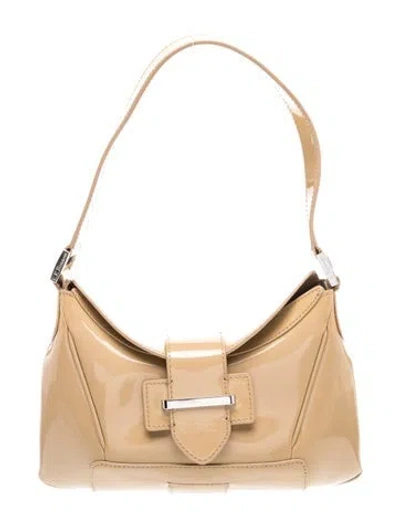 Pre-owned Lk Bennett Patent Leather Shoulder Bag In Neutral