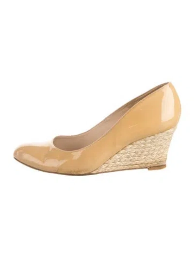 Pre-owned Lk Bennett Patent Leather Slingback Flats In Neutral