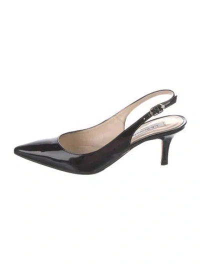 Pre-owned Lk Bennett Patent Leather Slingback Pumps In Black