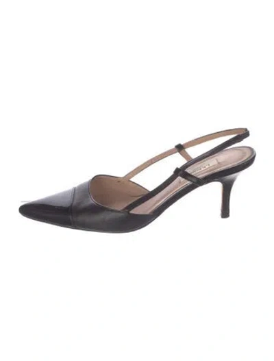 Pre-owned Lk Bennett Patent Leather Slingback Pumps In Black