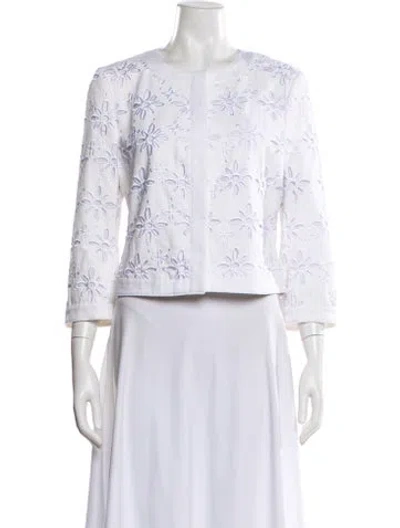 Pre-owned Lk Bennett Patterned Jacket W/ Tags In White