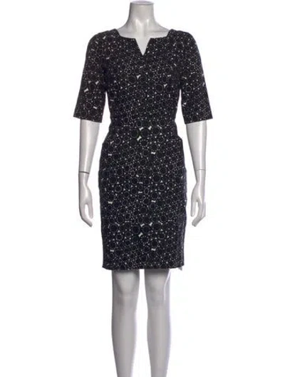 Pre-owned Lk Bennett Patterned Knee-length Dress In Black