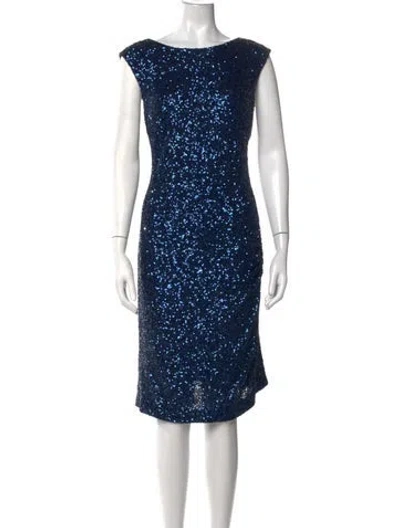Pre-owned Lk Bennett Patterned Midi Length Dress In Blue