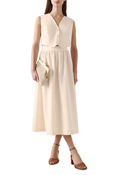 Lk Bennett Pernille Sleeveless Maxi Dress In Neutral