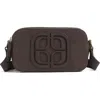 Lk Bennett Perry Logo Leather Camera Bag In Brown