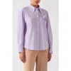 Lk Bennett Pip Stripe Corsage Button-up Shirt In Purple