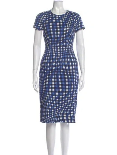 Pre-owned Lk Bennett Plaid Print Midi Length Dress