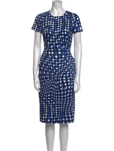 Pre-owned Lk Bennett Plaid Print Midi Length Dress W/ Tags