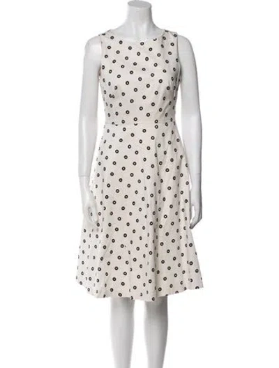 Pre-owned Lk Bennett Polka Dot Print Knee-length Dress In Multi