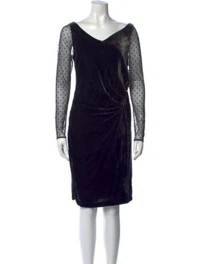 Pre-owned Lk Bennett Polka Dot Print Knee-length Dress W/ Tags In Black