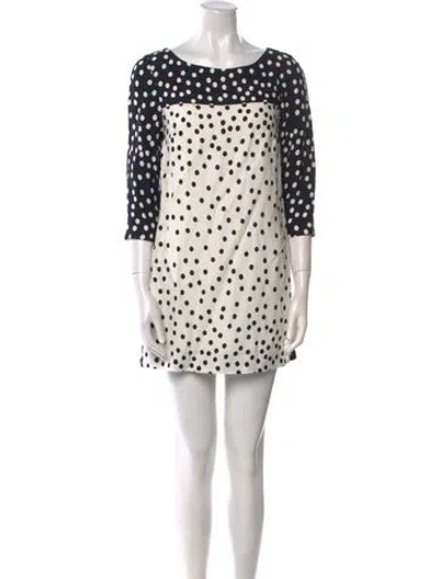 Pre-owned Lk Bennett Polka Dot Print Mini Dress In Black