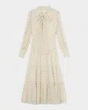 Lk Bennett Polly Tiered Polka-dot Midi Dress In Cream Multi