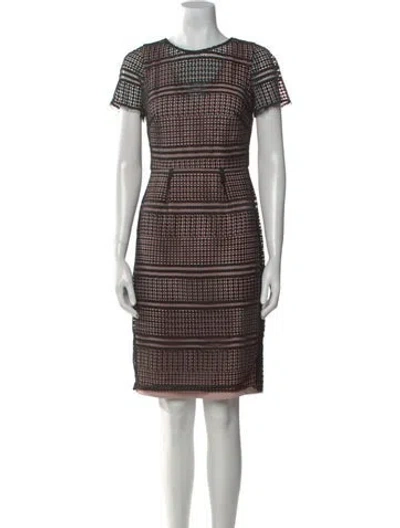 Pre-owned Lk Bennett Printed Knee-length Dress In Black