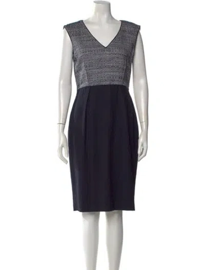Pre-owned Lk Bennett Printed Knee-length Dress In Black