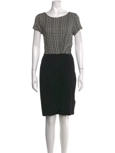 Pre-owned Lk Bennett Printed Knee-length Dress In Black