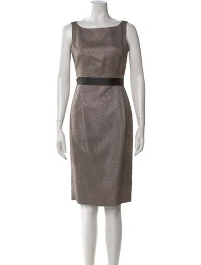 Pre-owned Lk Bennett Printed Knee-length Dress In Gray