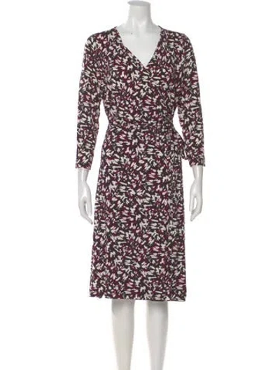Pre-owned Lk Bennett Printed Knee-length Dress In Purple