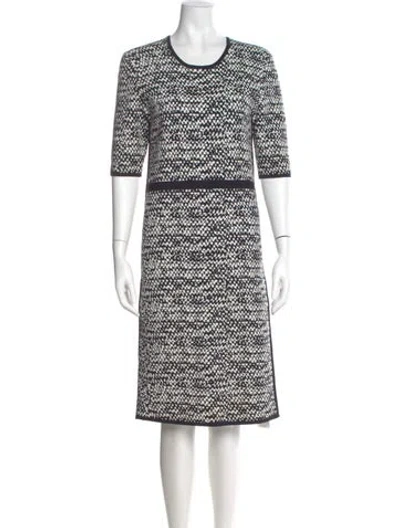 Pre-owned Lk Bennett Printed Midi Length Dress In Blue