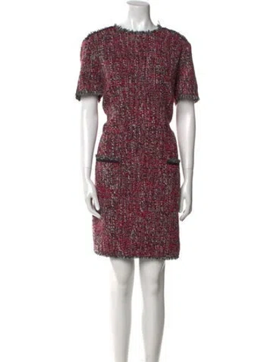 Pre-owned Lk Bennett Printed Mini Dress In Black/red/white