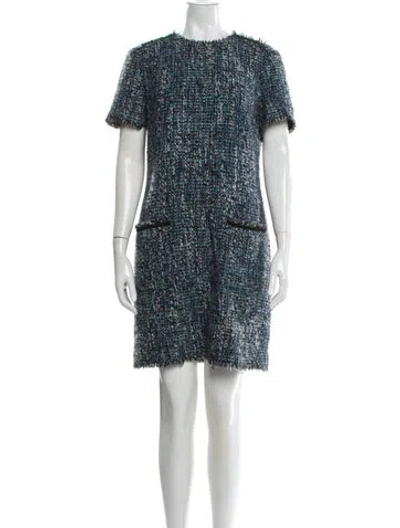 Pre-owned Lk Bennett Printed Mini Dress In Blue