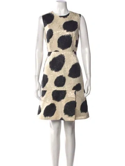 Pre-owned Lk Bennett Printed Mini Dress In Neutral