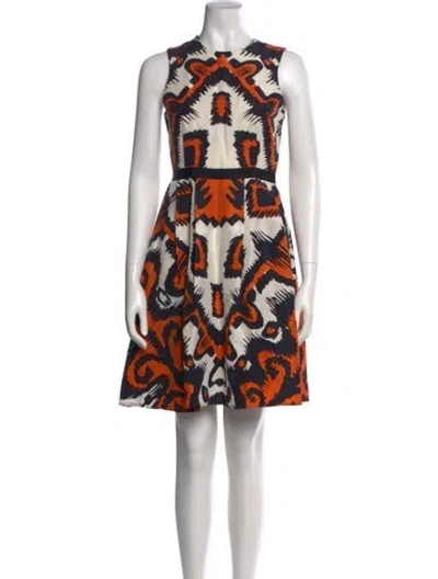 Pre-owned Lk Bennett Printed Mini Dress In White