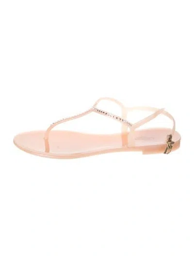 Pre-owned Lk Bennett Pvc T-strap Sandals In Neutral