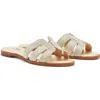 Lk Bennett Riley Metallic Sandal In Soft Gold